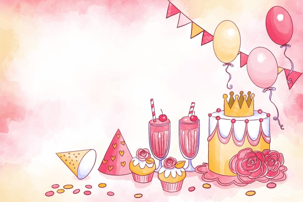 Фон с днем рождения акварель