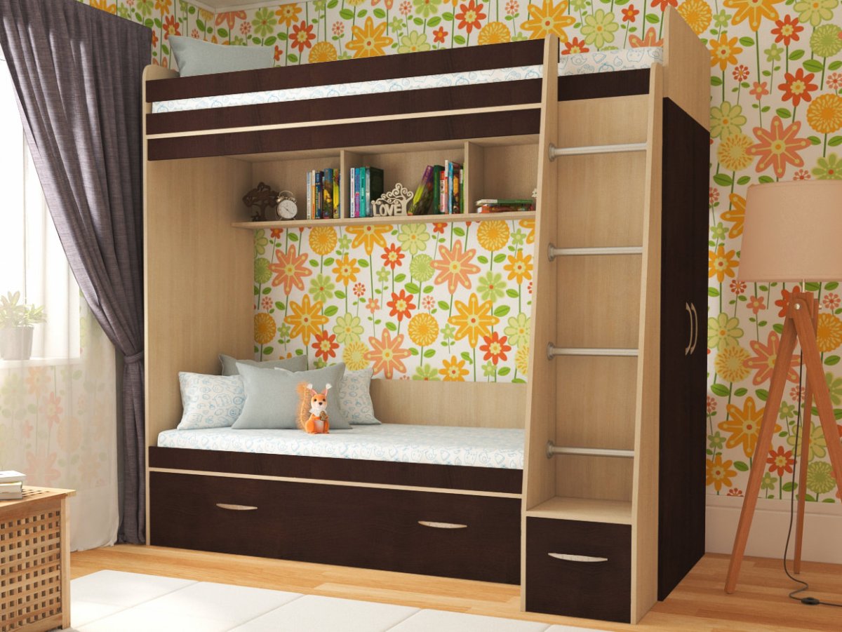 Кровать двухъярусная София Памир