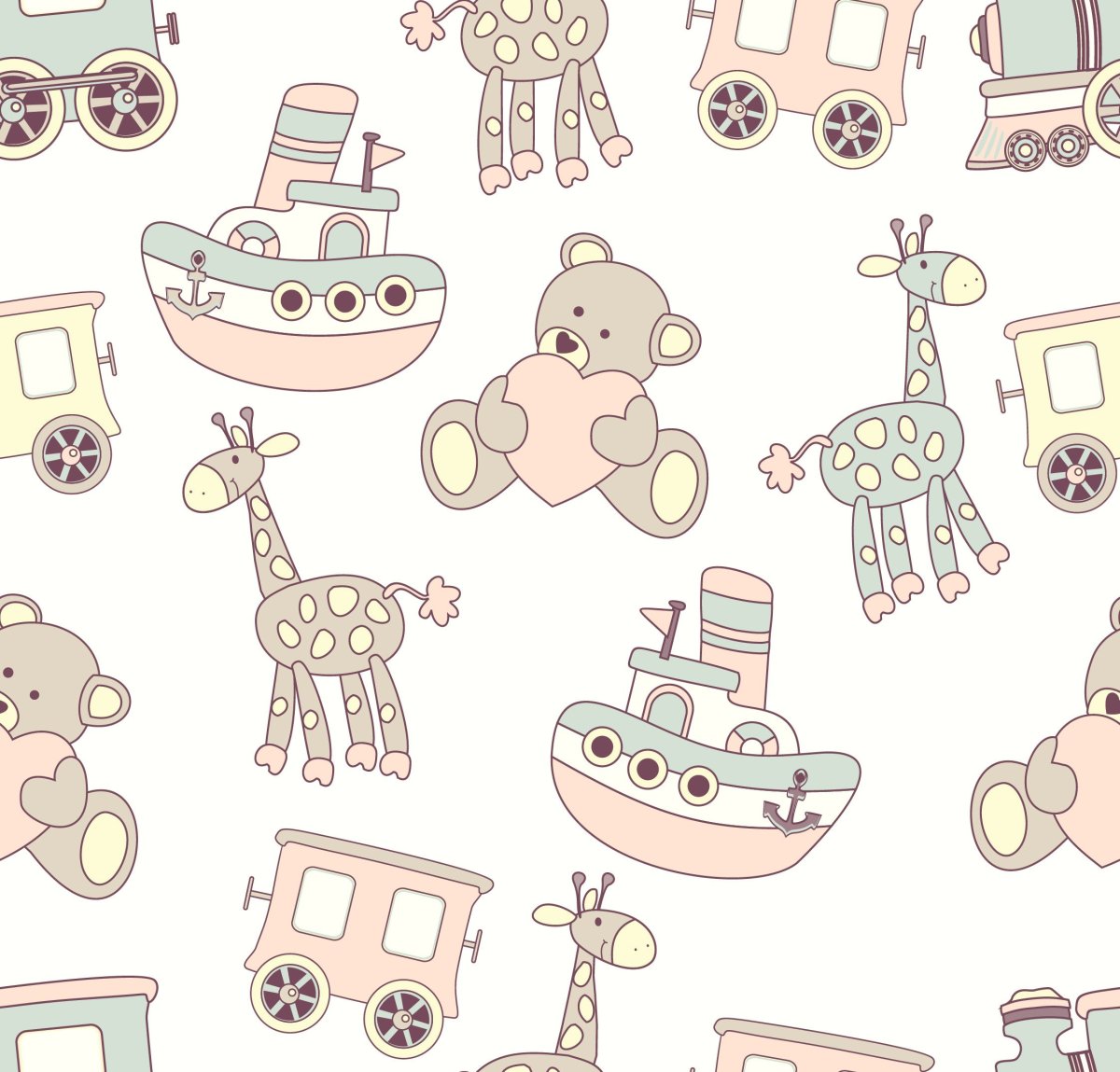 Бесшовный узор детский