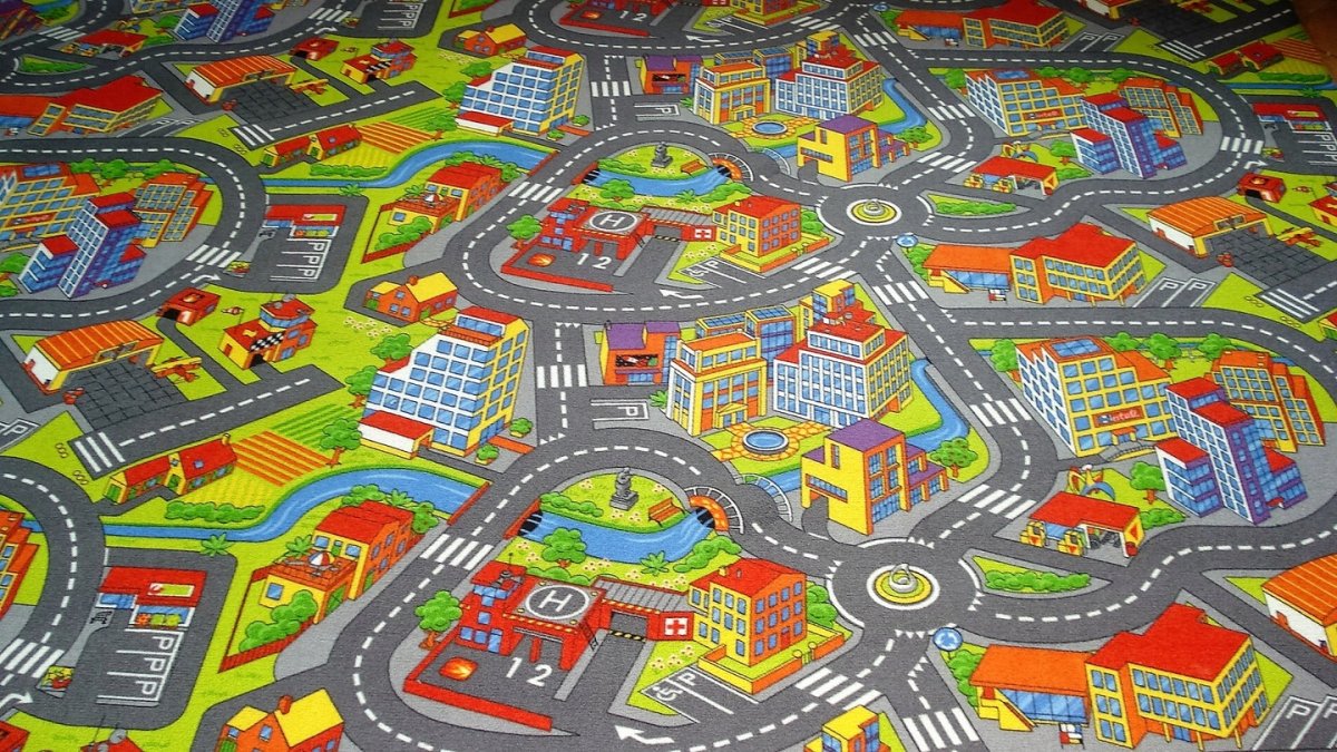 Детский ковёр с дорогами