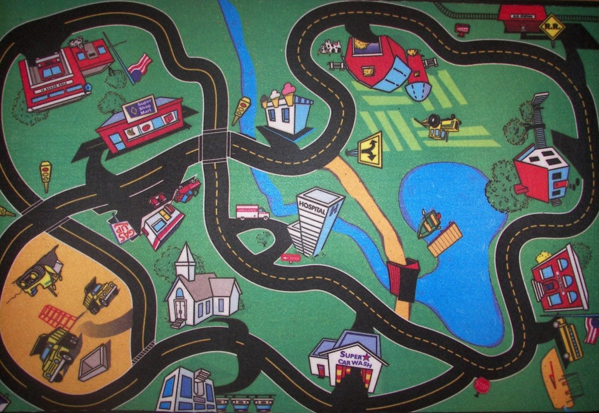 Коврик с рисунком дороги