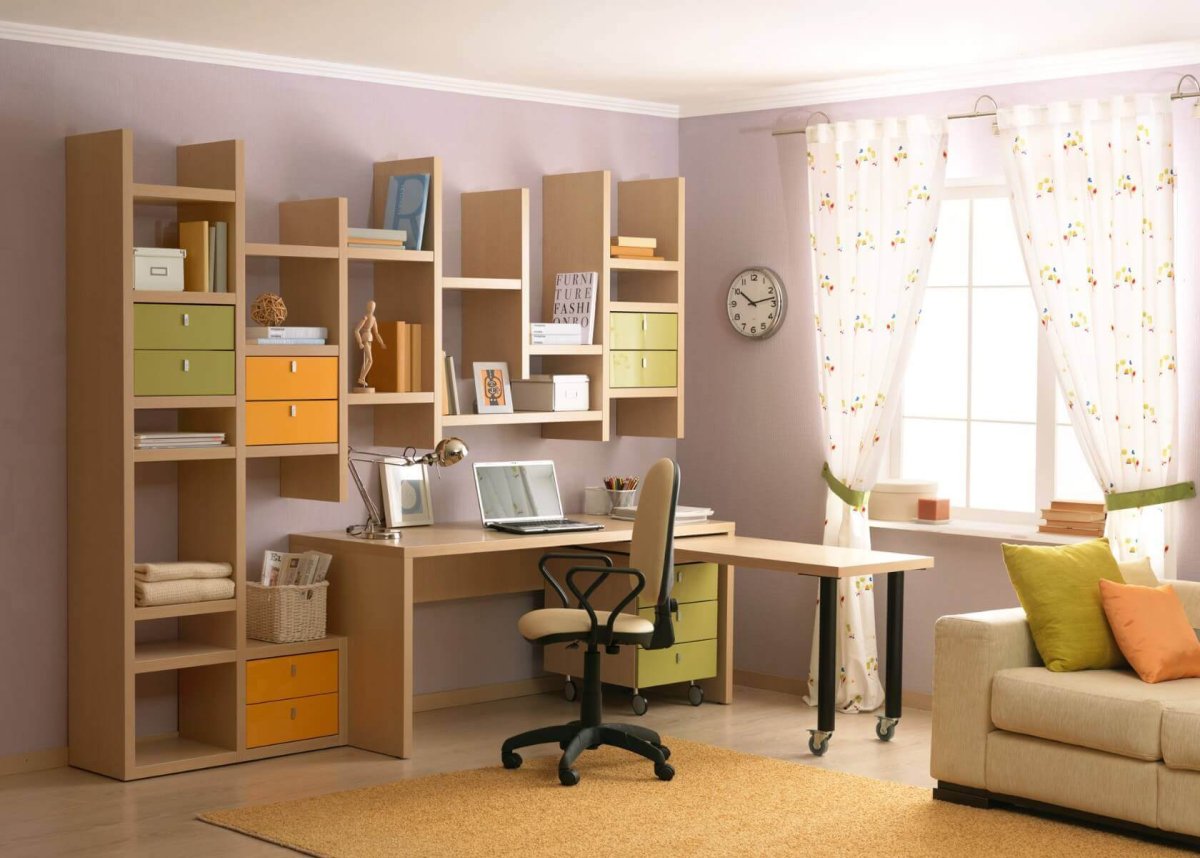 Стеллаж в комнату подростка