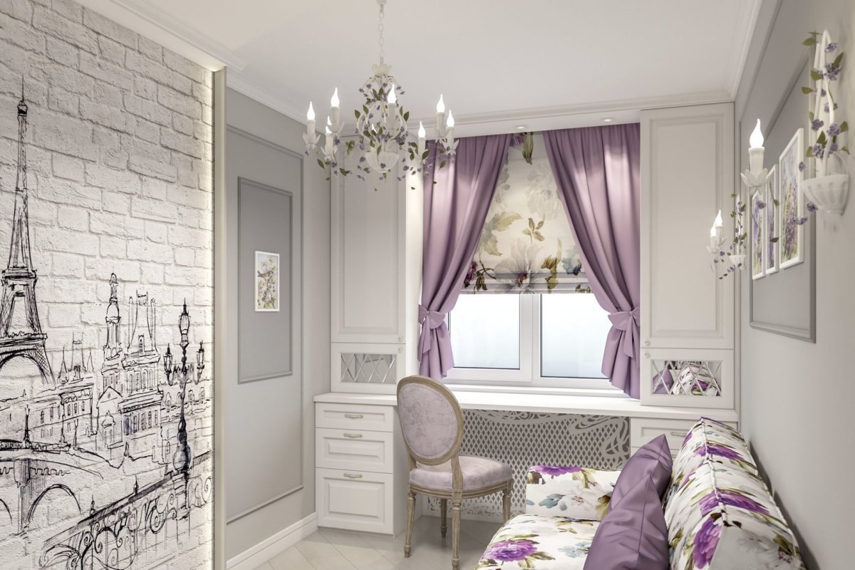 Спальня 12 кв.м в стиле Прованс