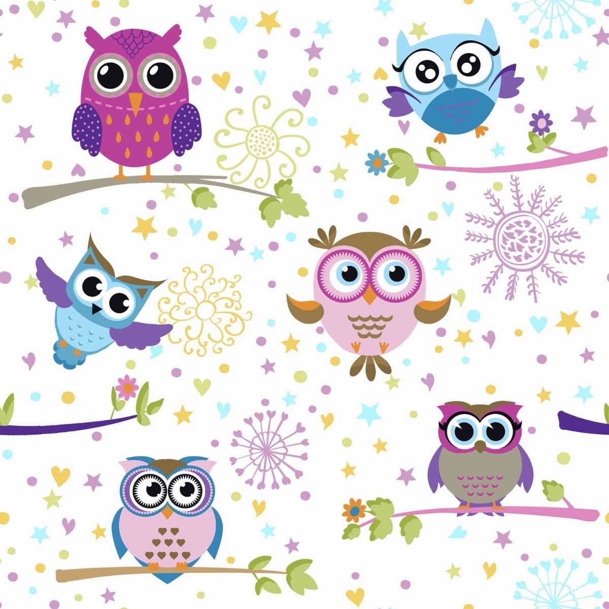 Ткань с совятами