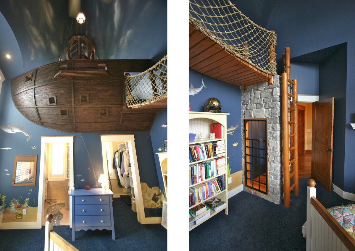 Детская комната в стиле пиратского корабля
