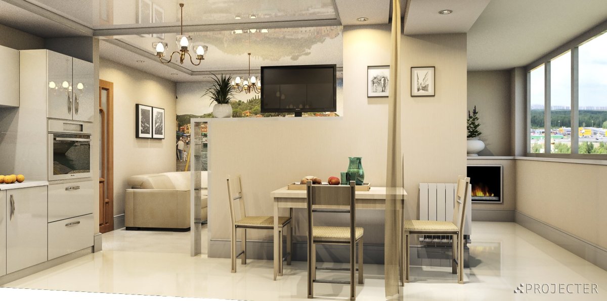 Перепланировка кухня гостиная