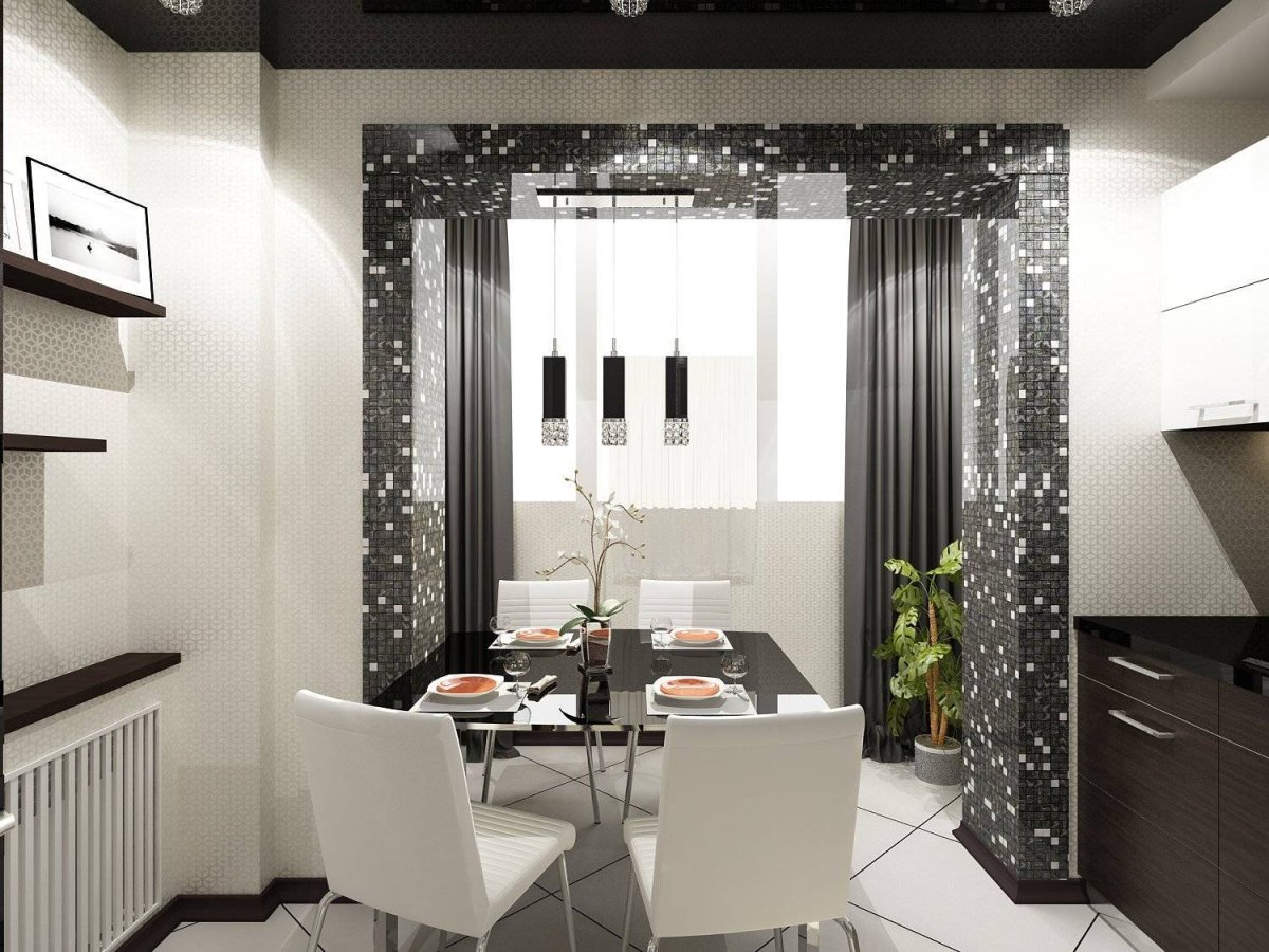 Кухня Объединенная с балконом