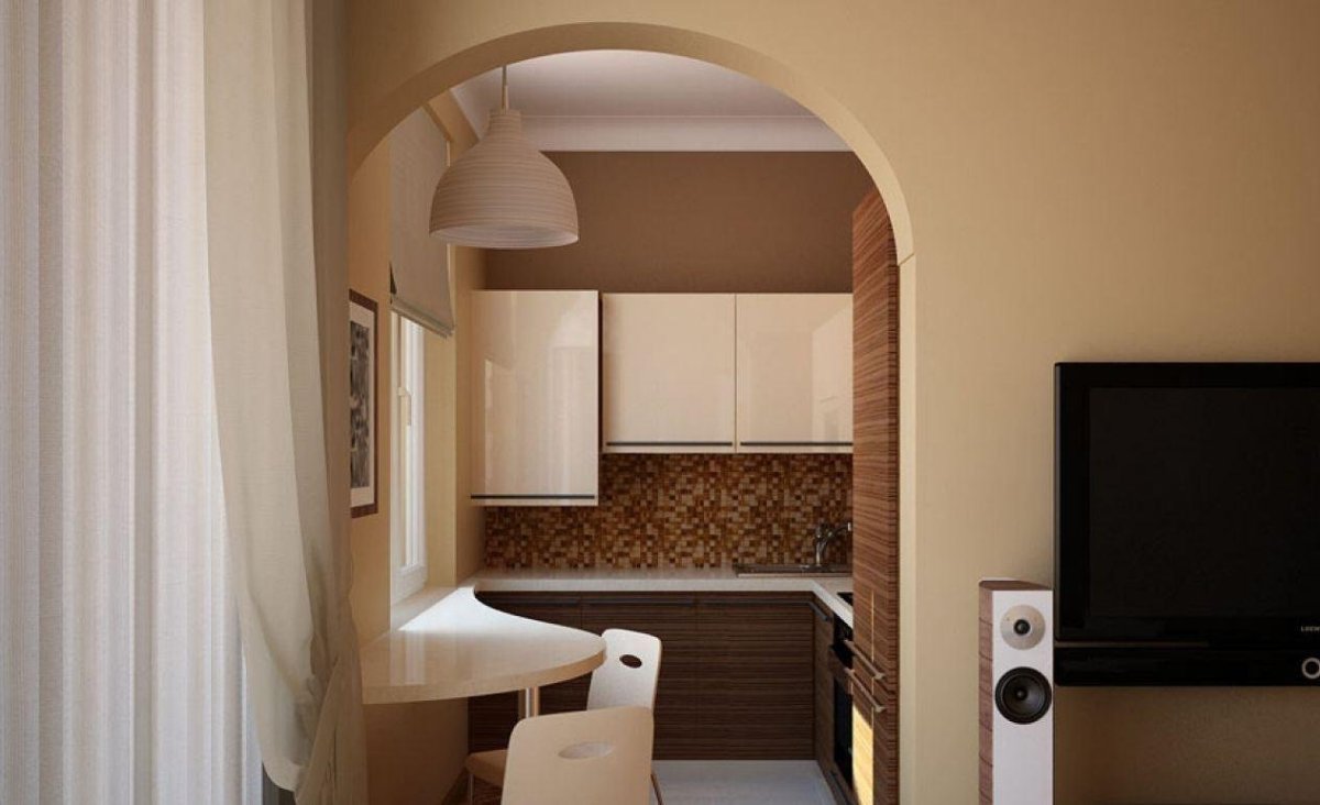 Арка из кухни в комнату