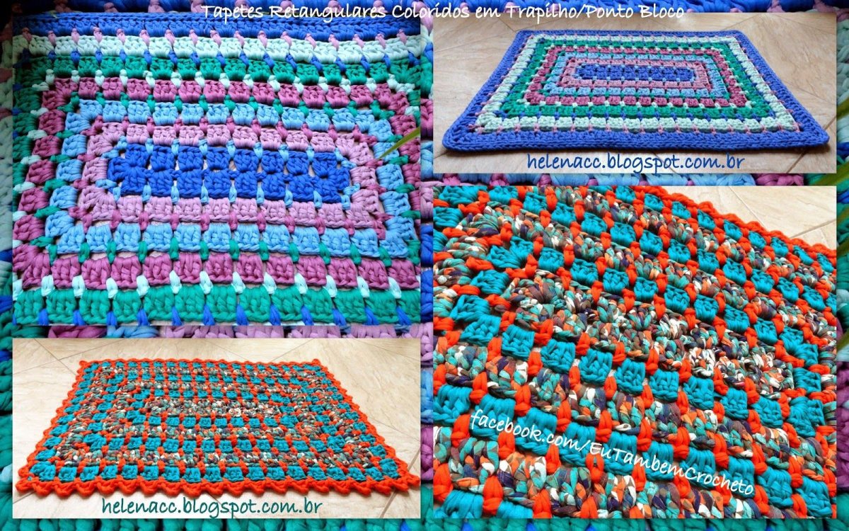 Коврик крючком для начинающих прямоугольный