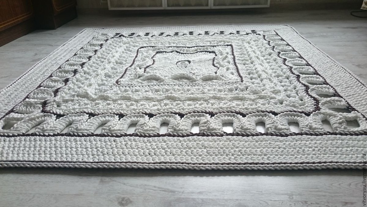 Прямоугольный ковер из полиэфирного шнура