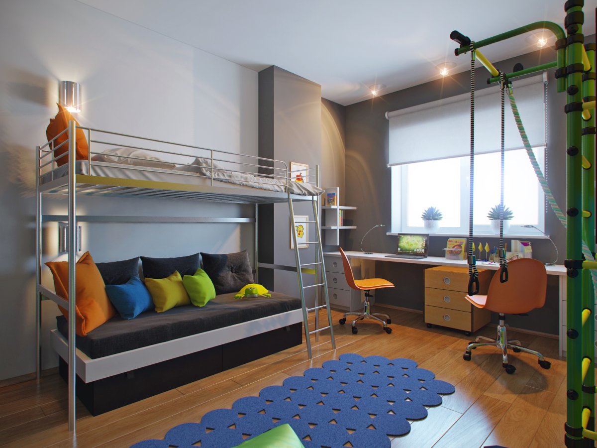 Планировка комнаты для двух мальчиков