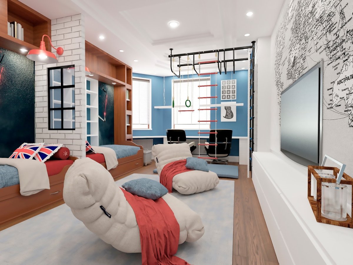Стильная комната для двух мальчиков