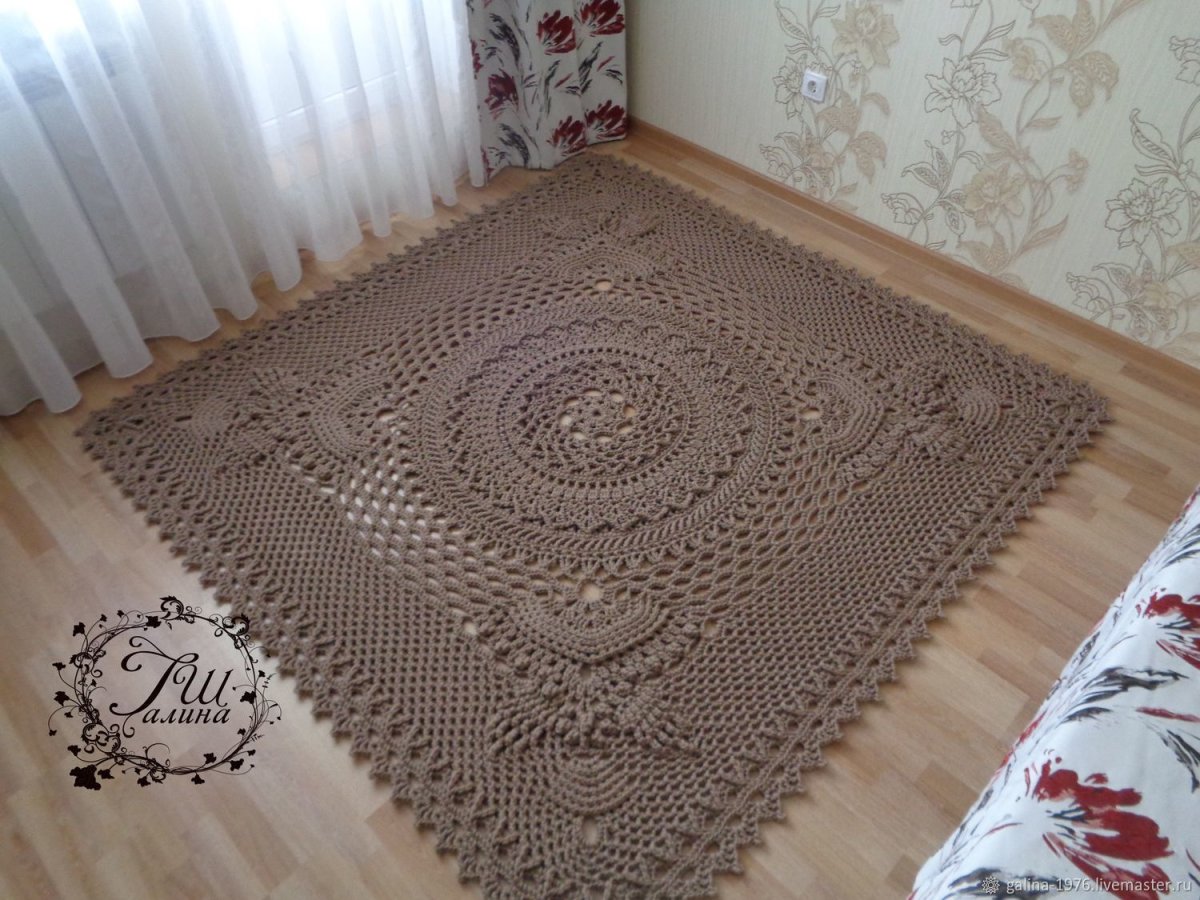 Прямоугольный коврик из шнура