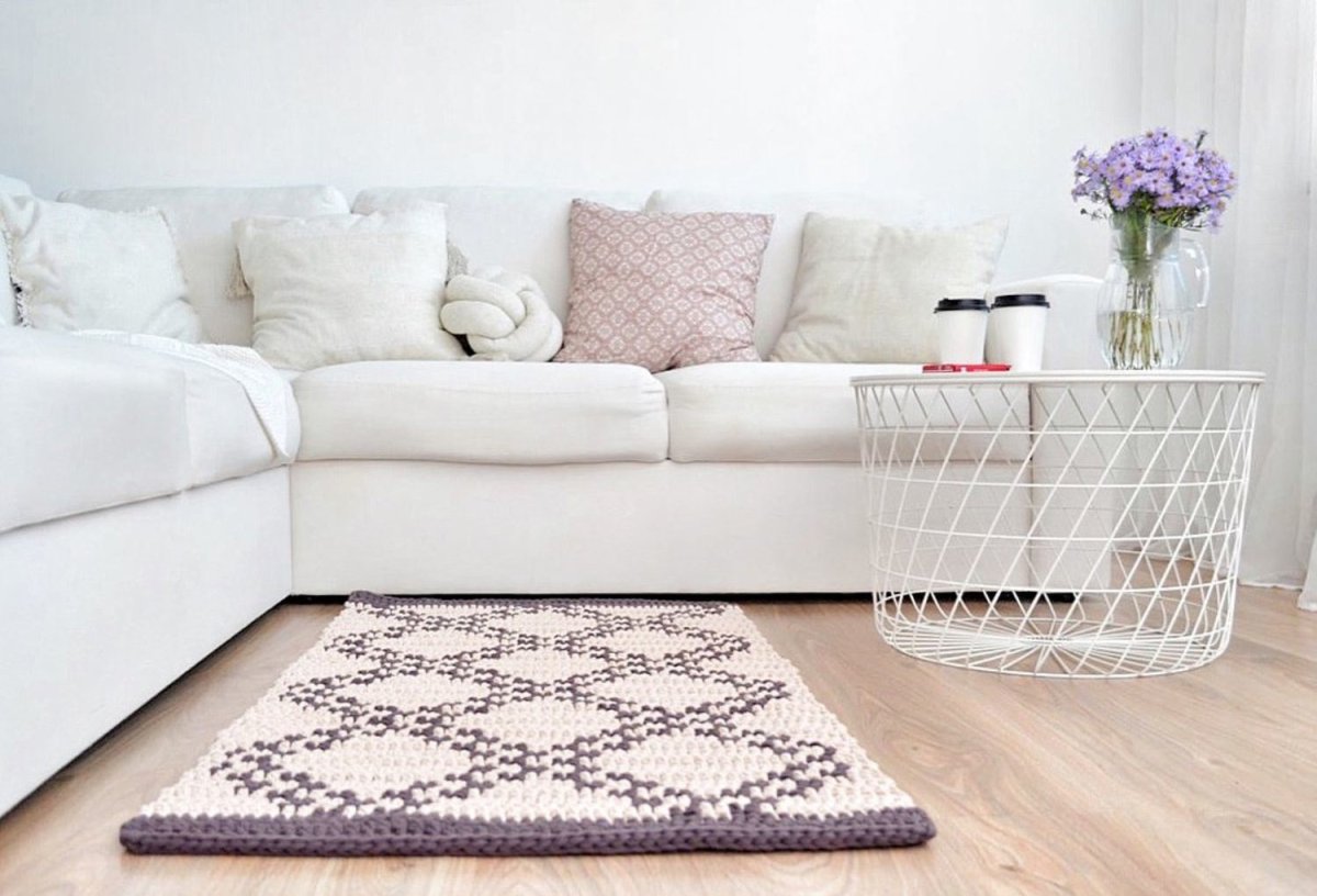 Ковер из трикотажной пряжи прямоугольный