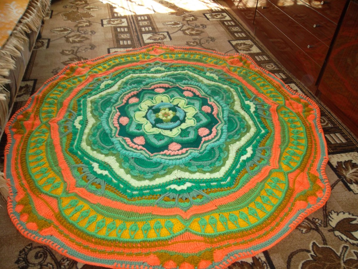 Ковер сине зеленая Мандала