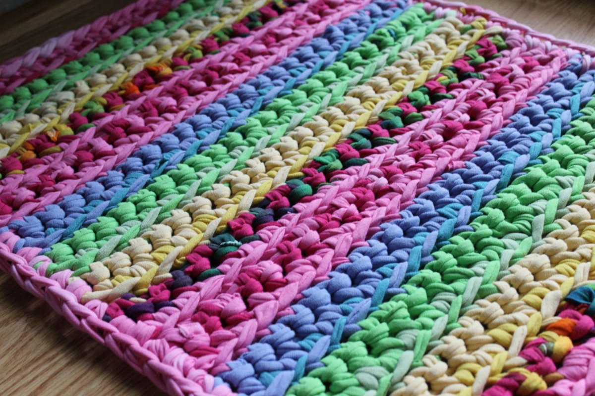 Коврик крючком для начинающих прямоугольный