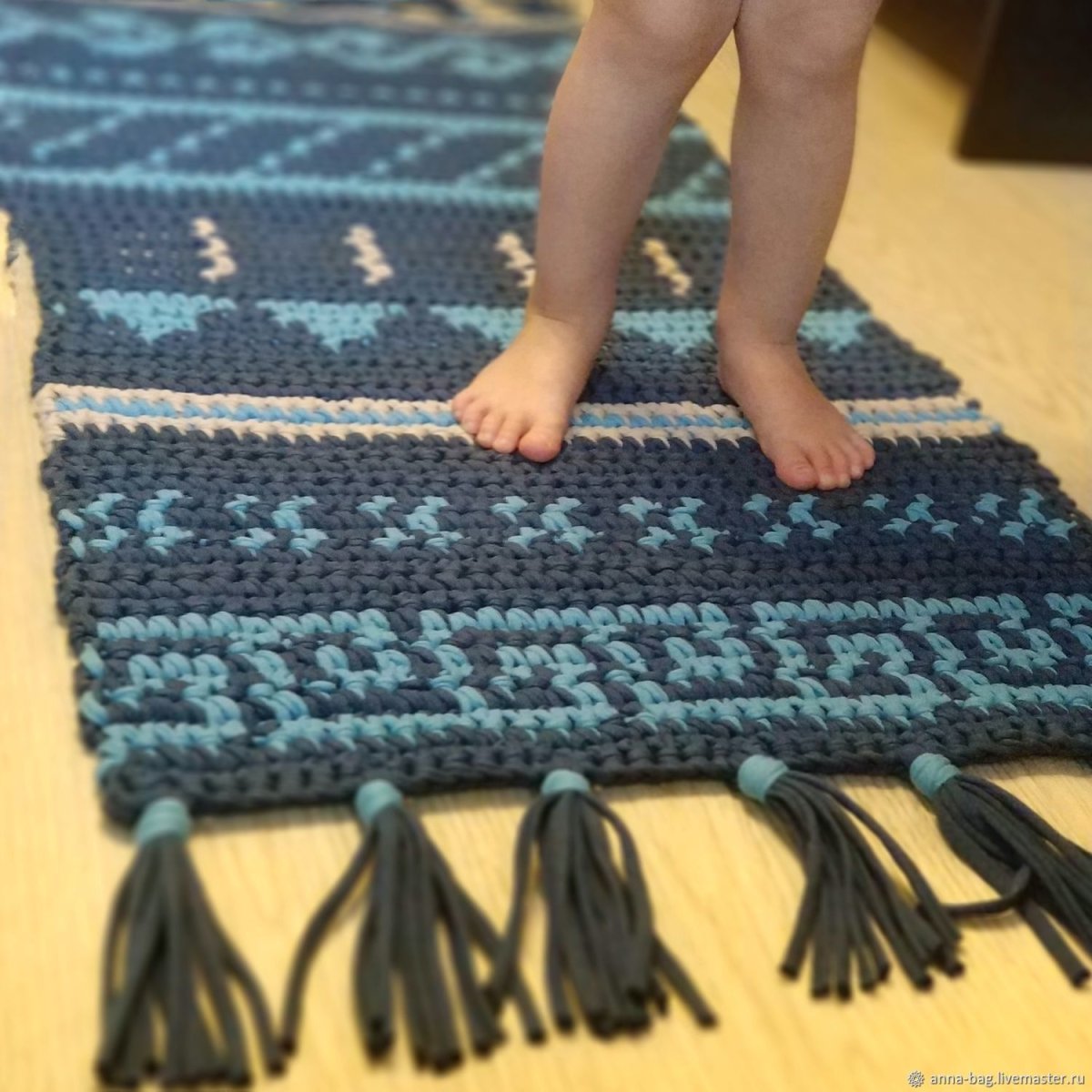 Вязаные коврики из трикотажа