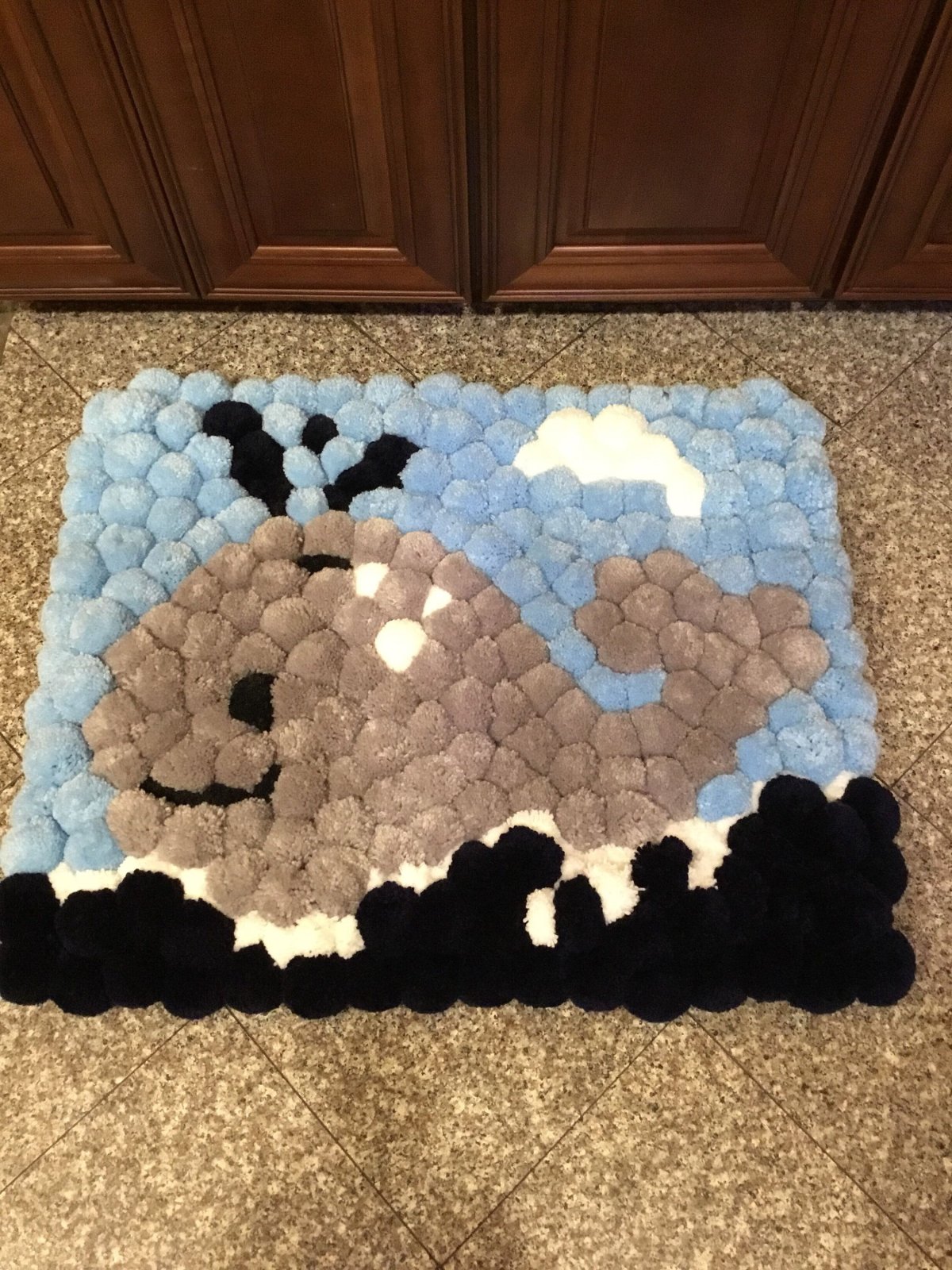 Коврики из помпонов детские