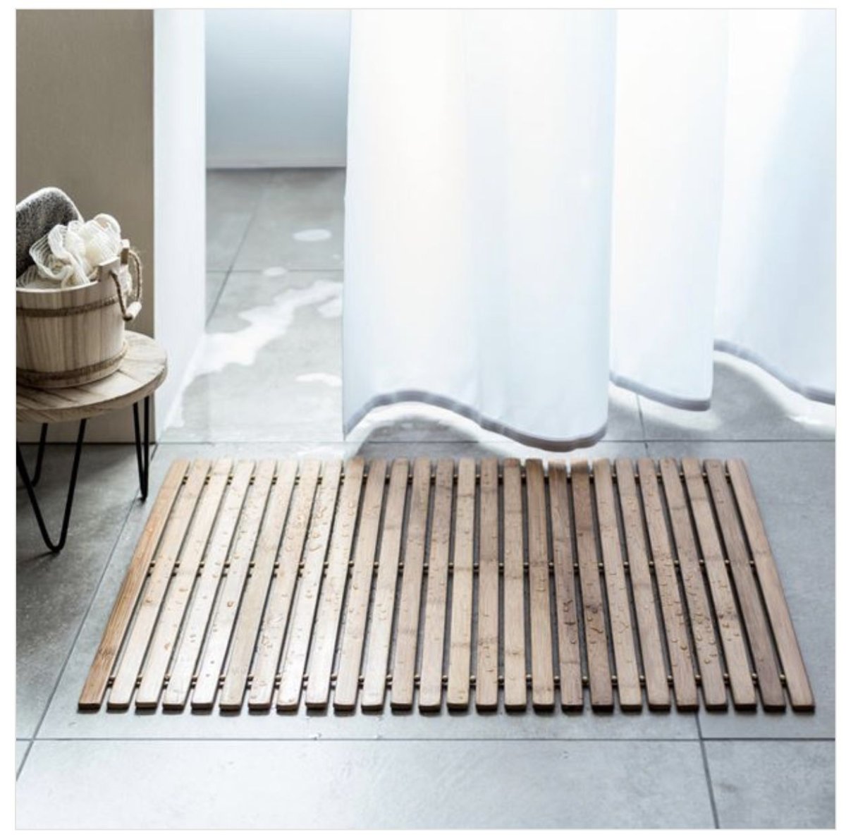 Бамбуковый коврик для ванной