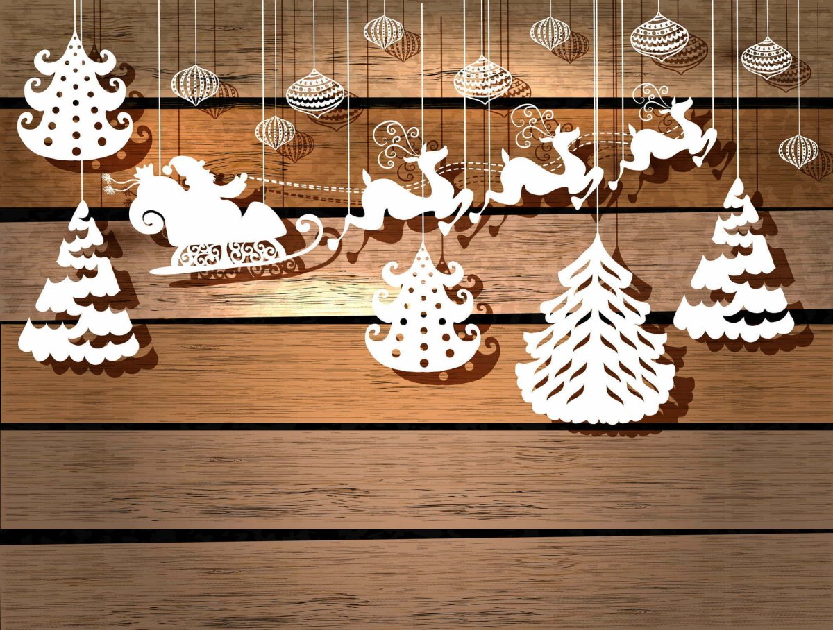 Новогодние трафареты на стену