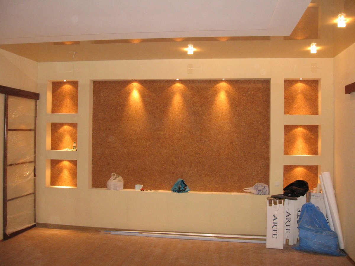 Гипсокартонные конструкции на стене