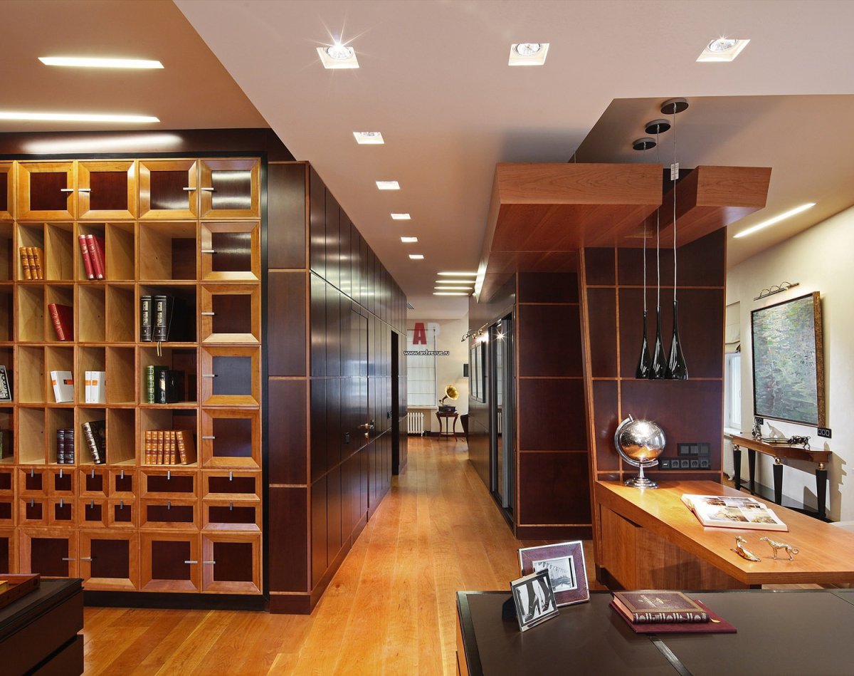 Деревянные перегородки в офисе