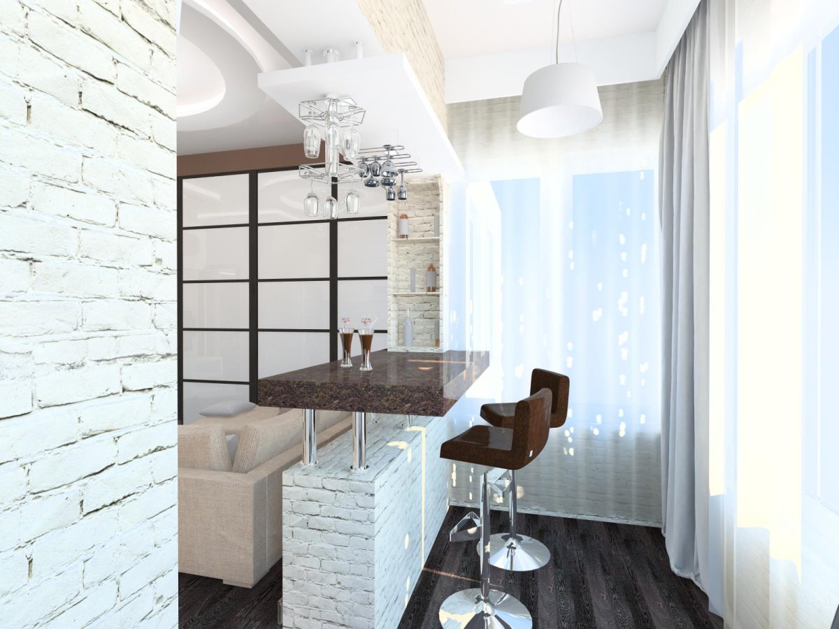 Совмещение лоджии с кухней