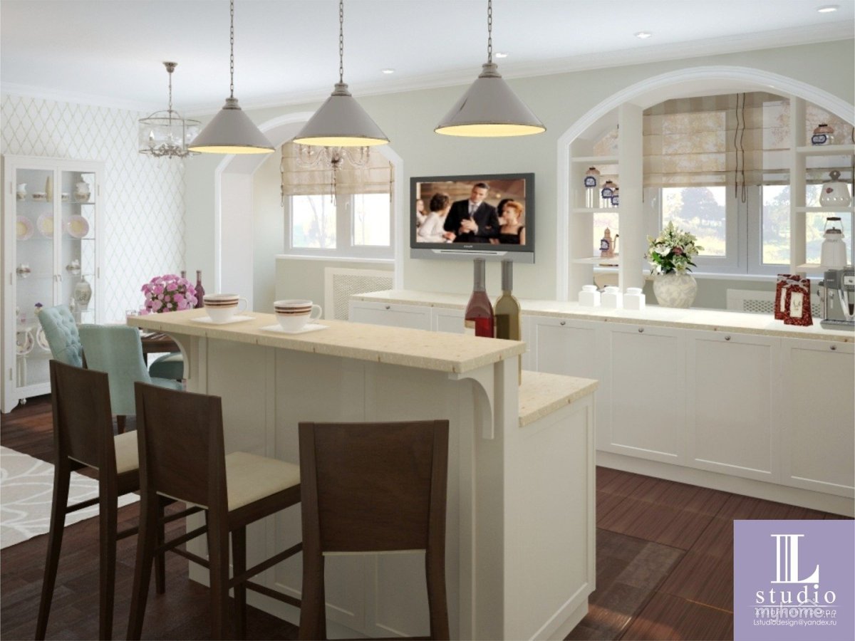 Кухня гостиная с лоджией