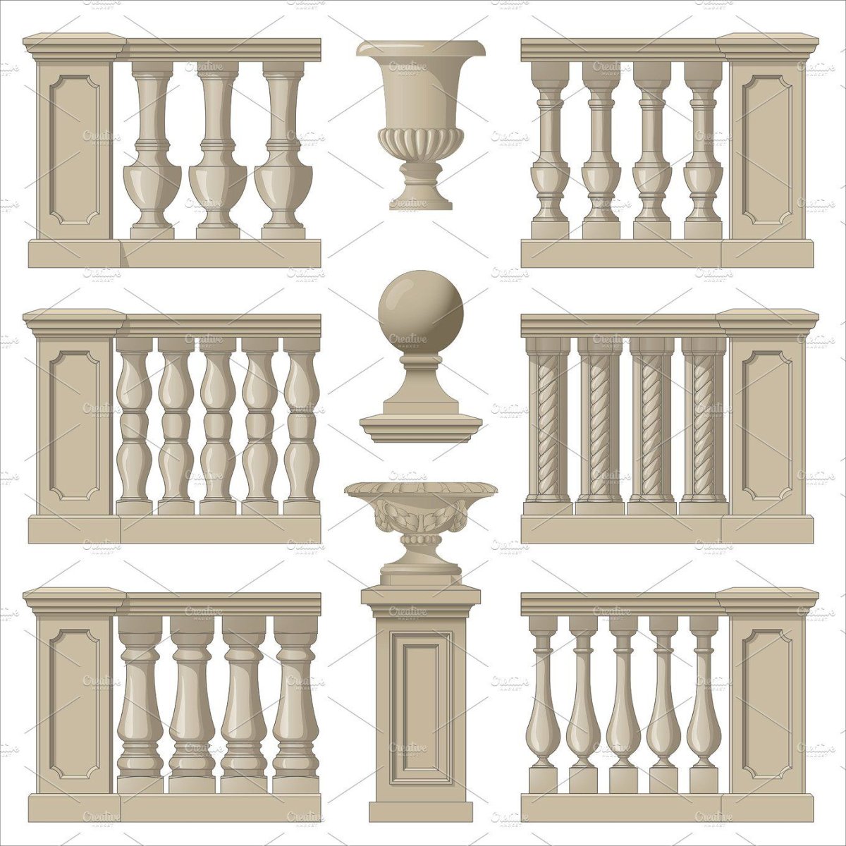 Мост с балясинами вектор