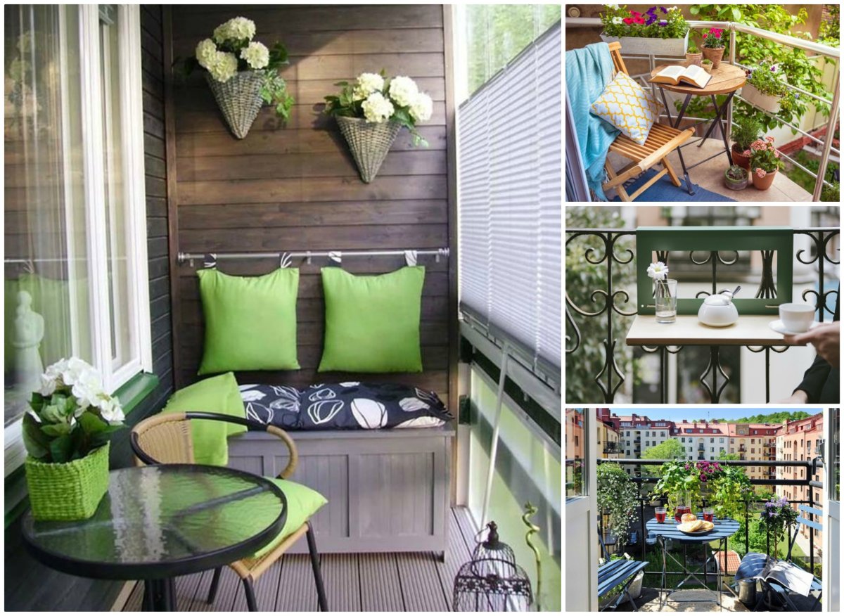 Зона отдыха на маленьком балконе