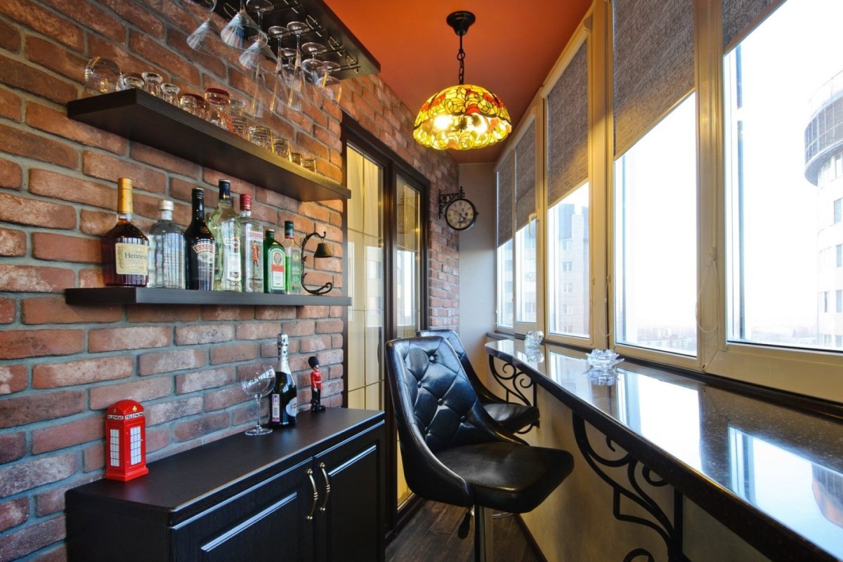 Балкон в стиле лофт