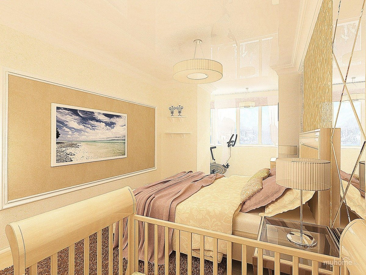 Спальня для ребенка с объединенным балконом