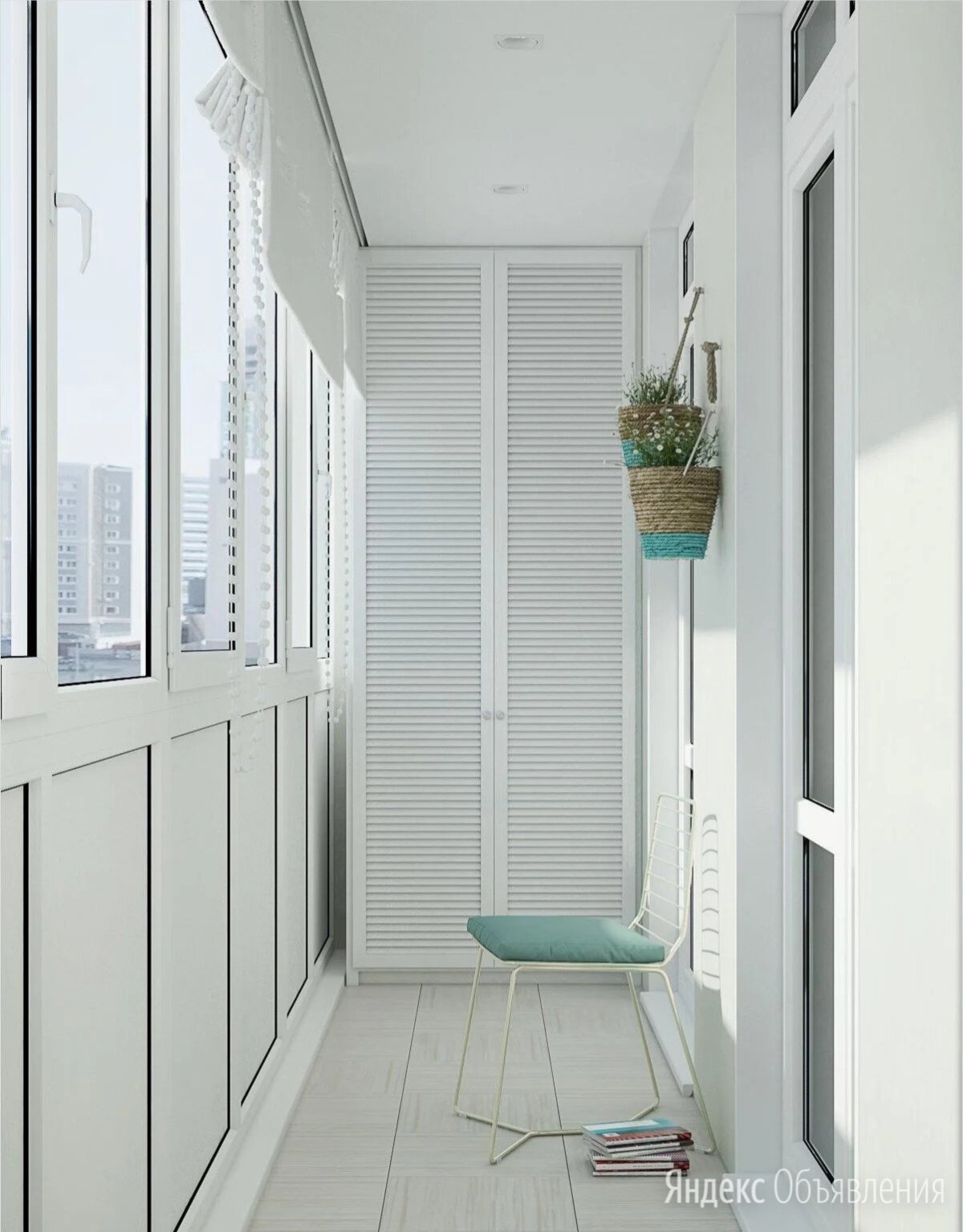 Отделка узкого балкона