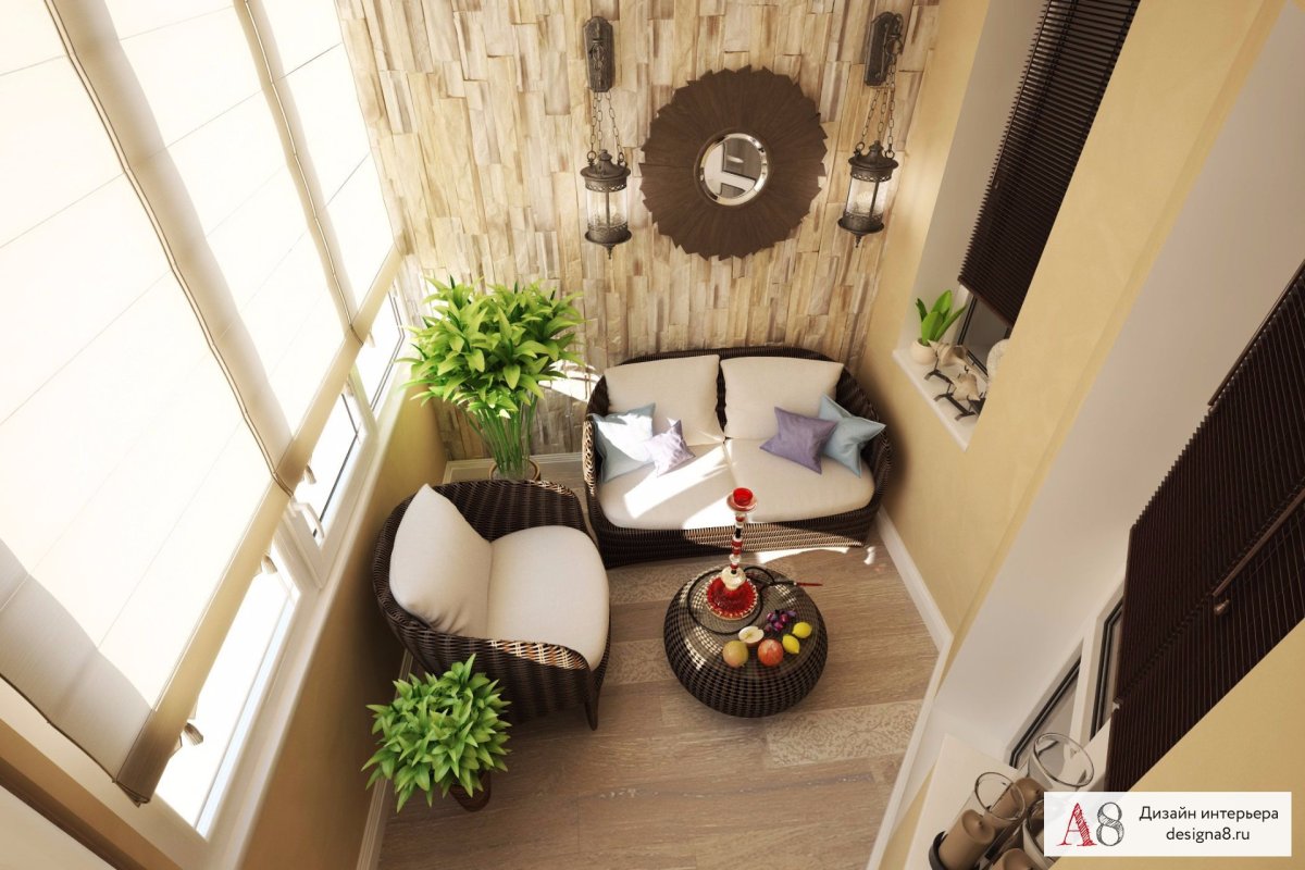 Интерьер балкона