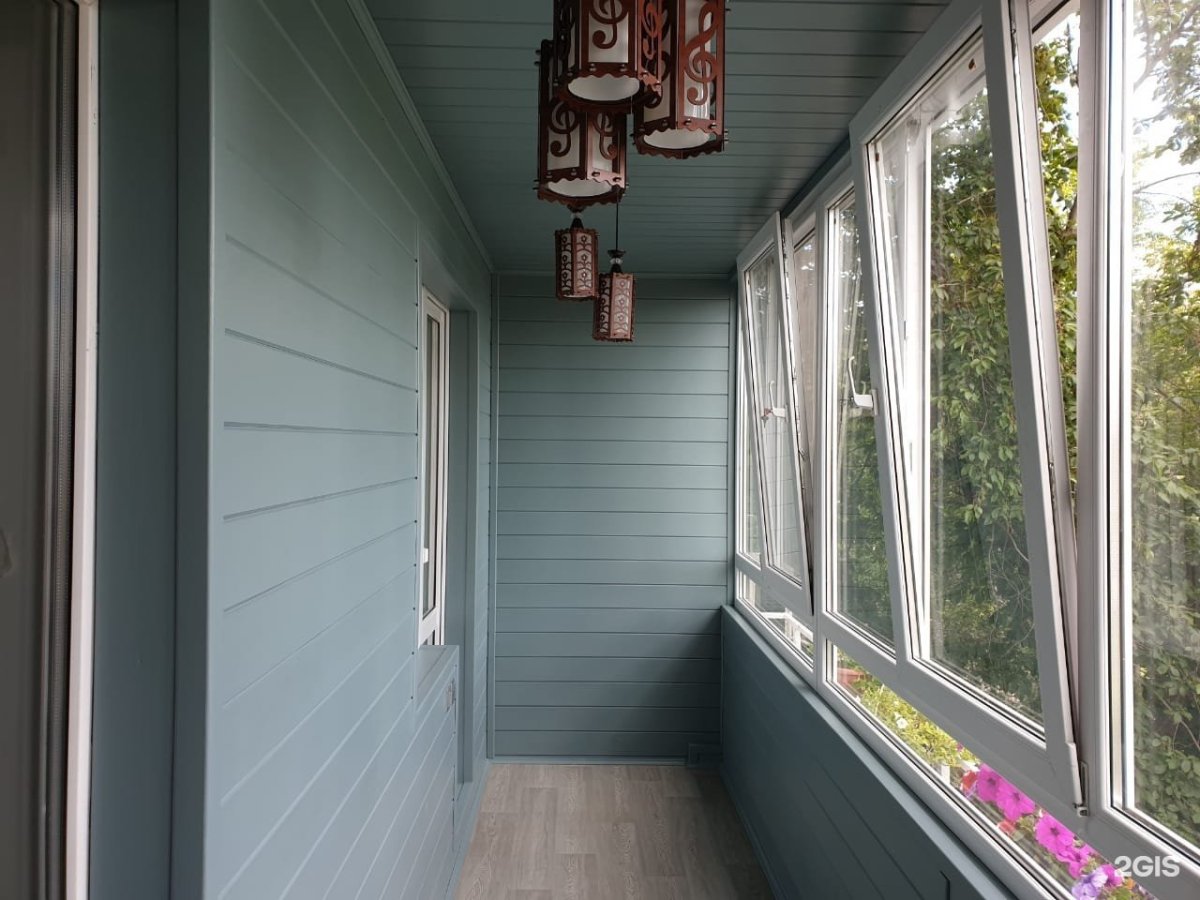 Лоджия вагонка крашенпя