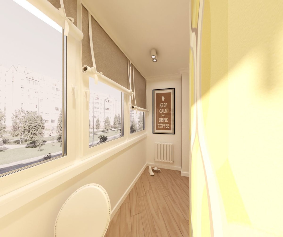 Балкон желтые стены