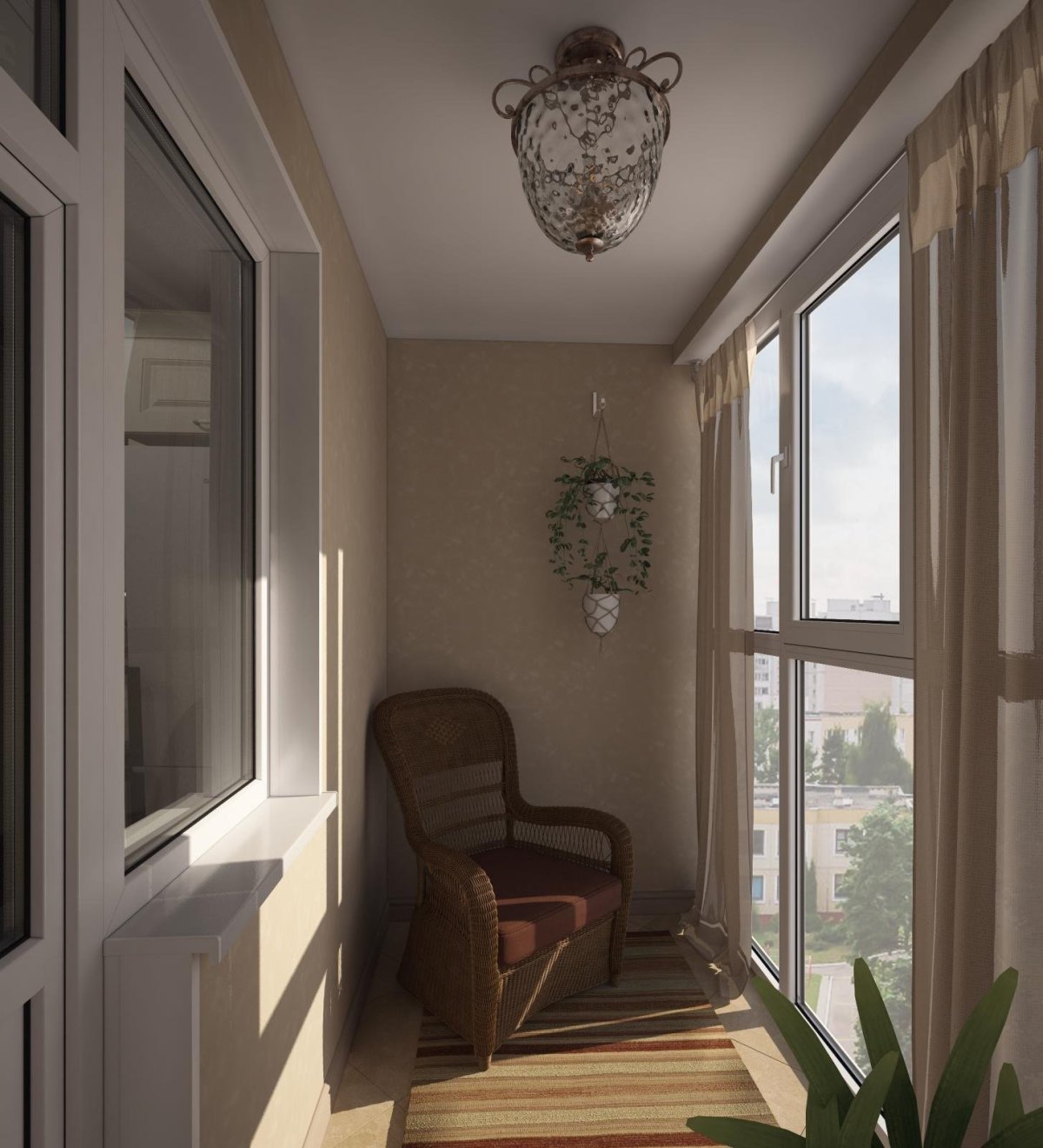 Коричневый балкон