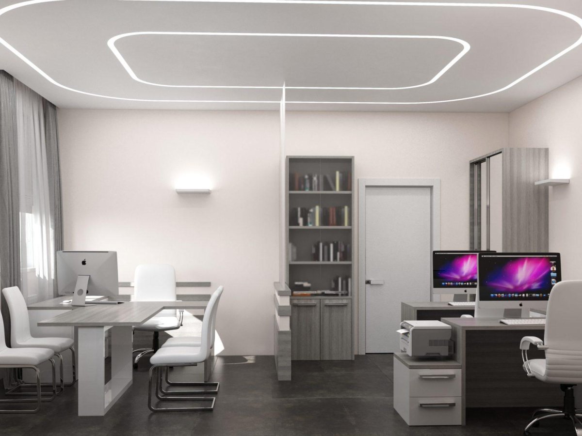 Световые линии в комнате подростка