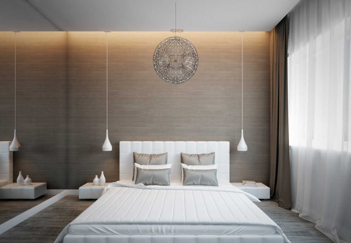 Подвесные светильники в спальне
