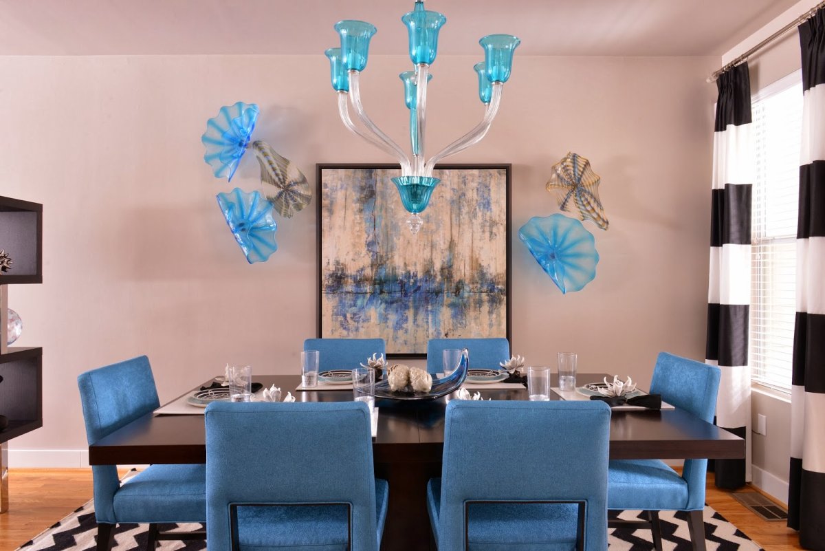 Люстра в бирюзовую комнату