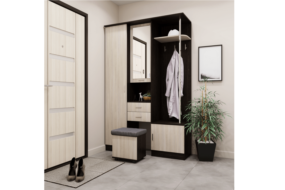 Елена прихожая венге/дуб молочный