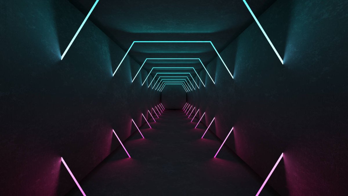 Коридор в стиле неон