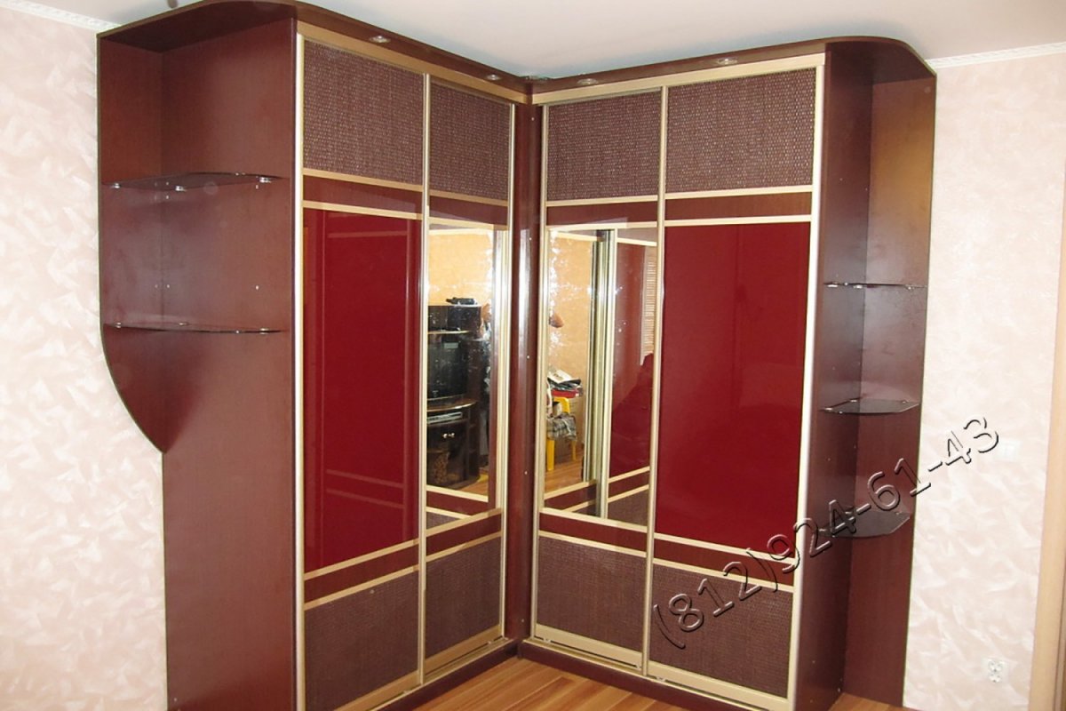 Угловой г образный шкаф купе в прихожую