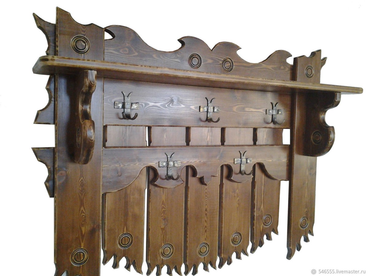 Вешалка под старину из дерева