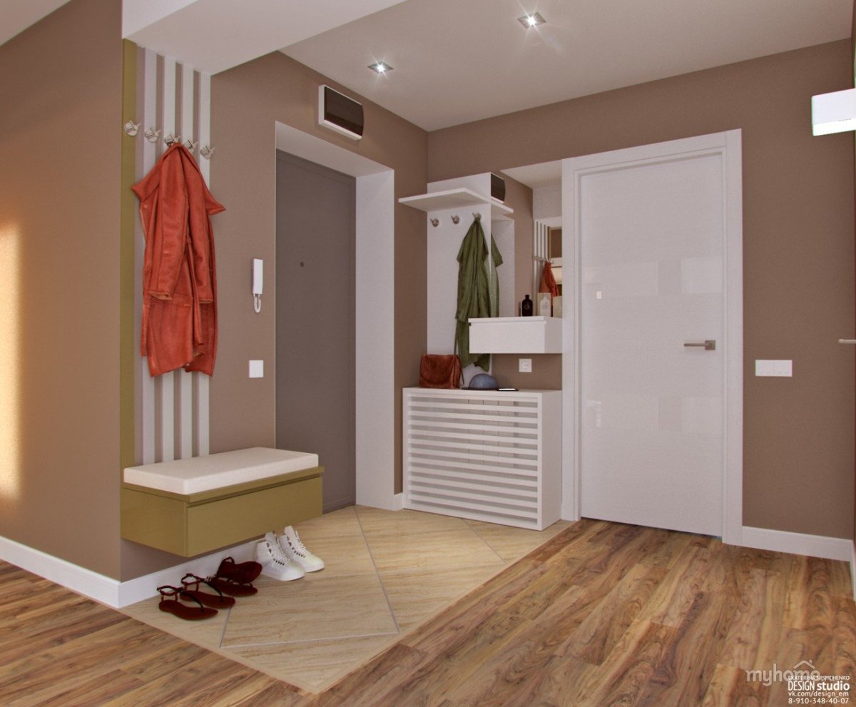 Комбинированный пол в прихожей