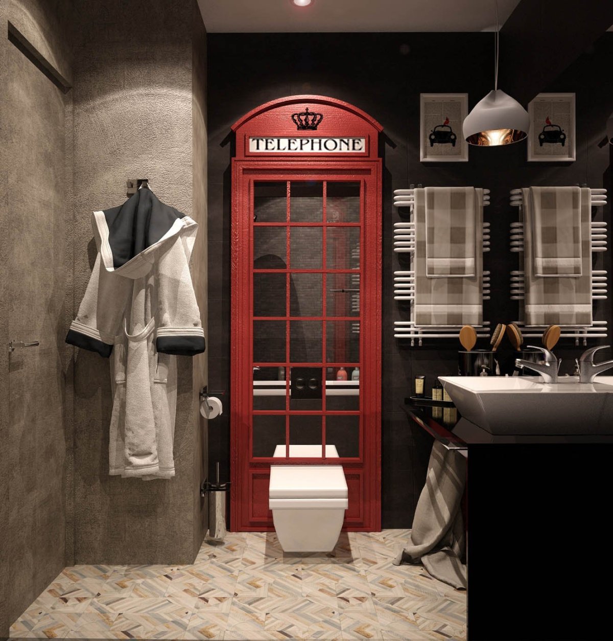 Туалет в стиле лофт