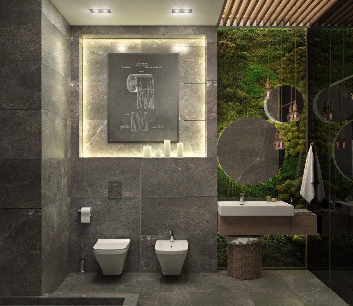 Туалет в стиле лофт