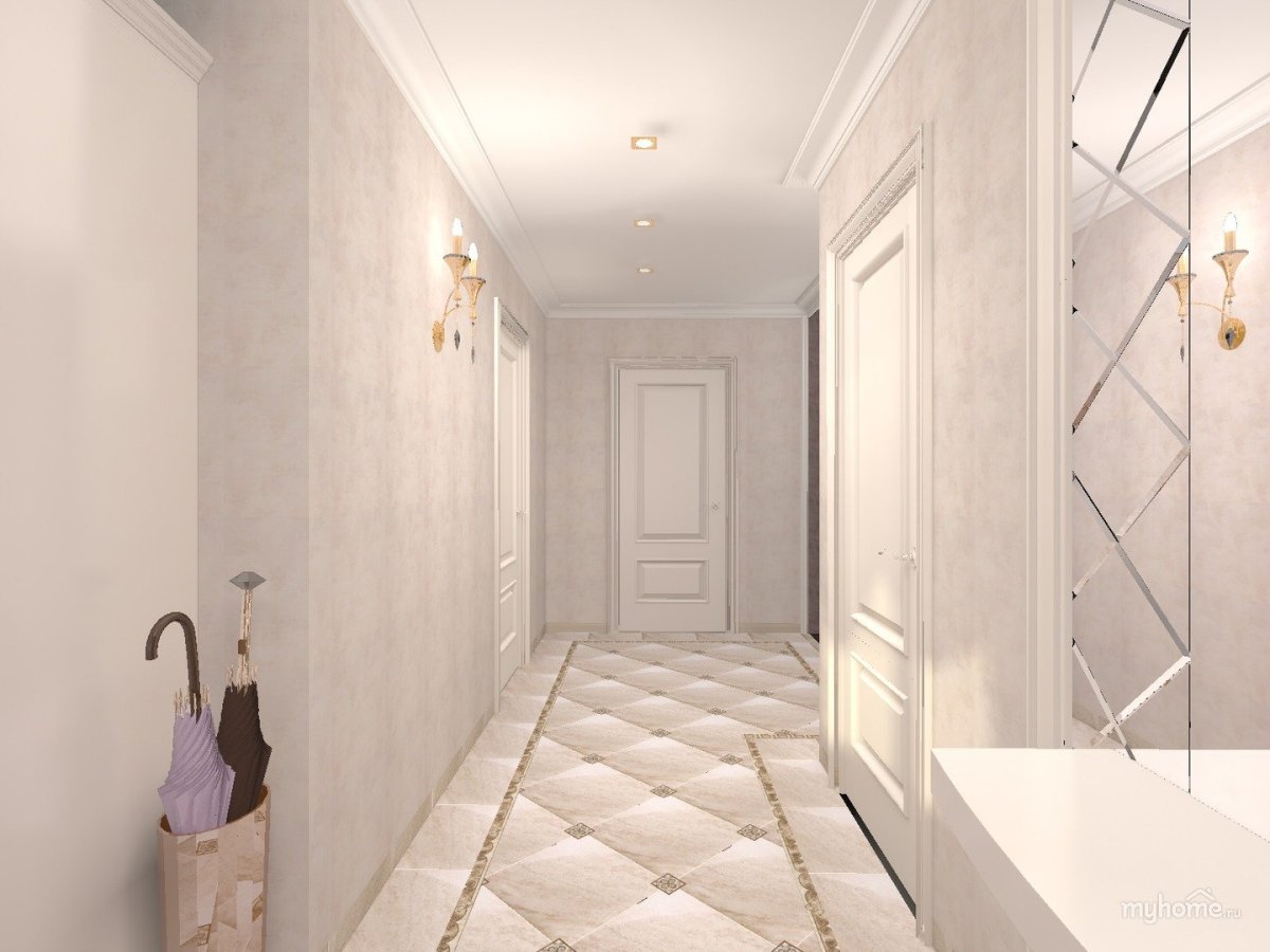 Современная маленькая прихожая 2022 в светлых тонах