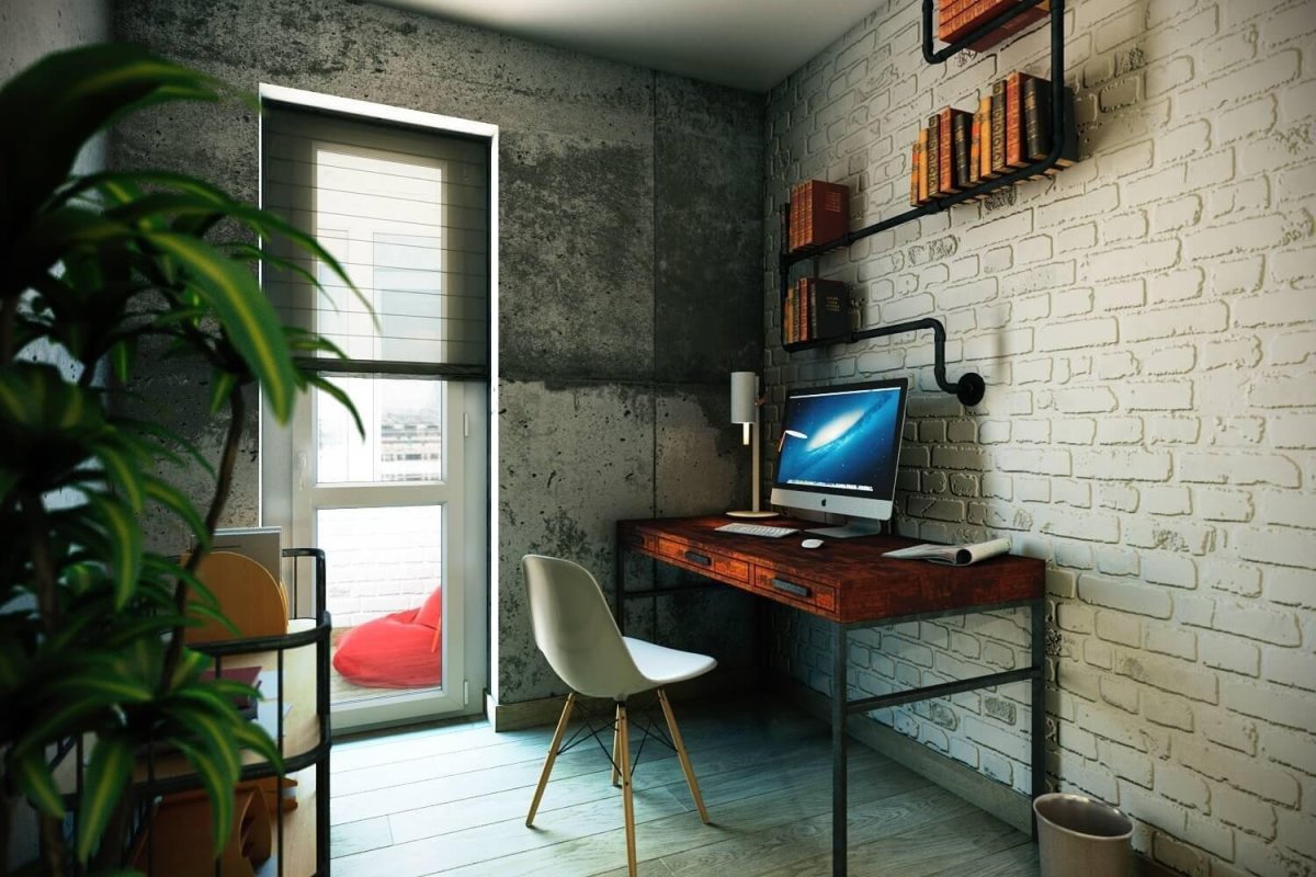 Рабочее место в стиле лофт