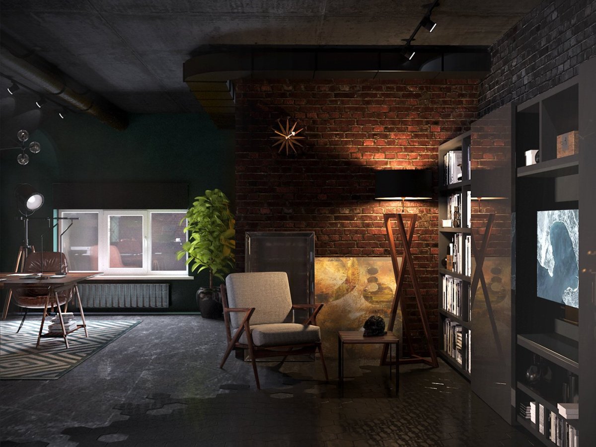 Помещение в стиле лофт